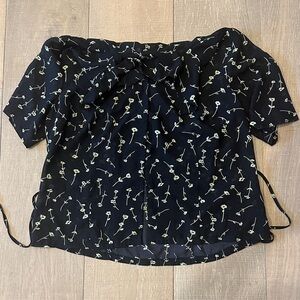 Karin Stevens Black Floral Blouse